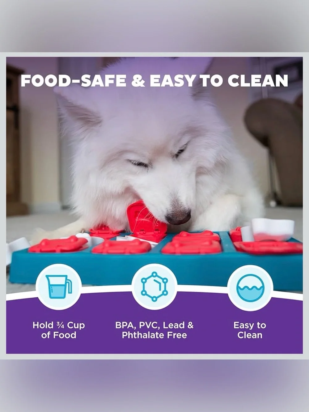 Outward Hound by Nina Ottosson Dog Brick – Interactive Treat Puzzle Enrich Toy